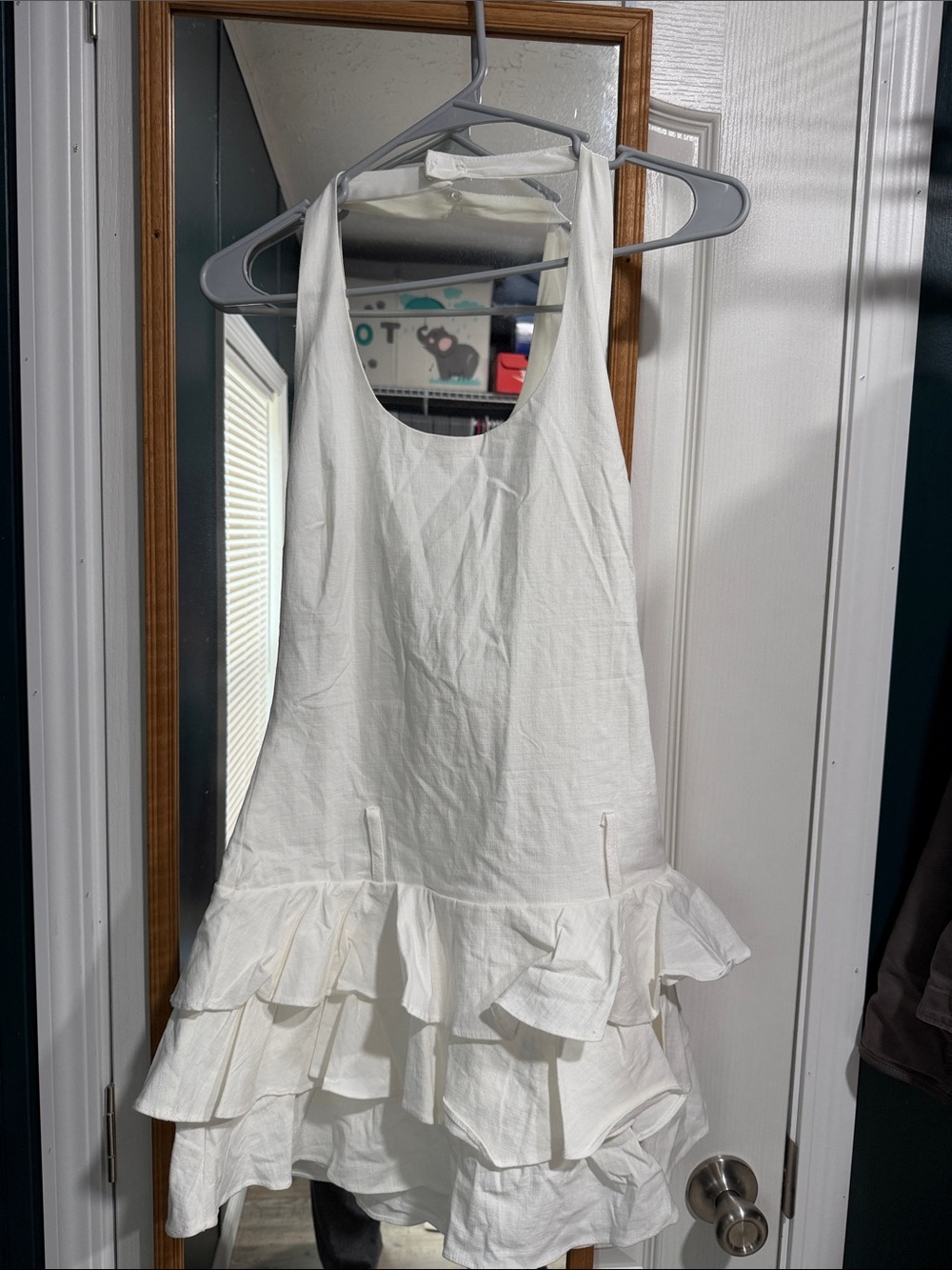 Mustard Seed White Ruffle Tiered Halter Dress -TAG STILL ON